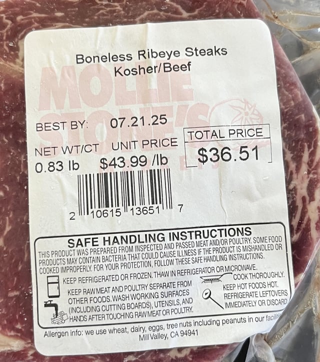 Local SF supermarket price gouging Kosher food.