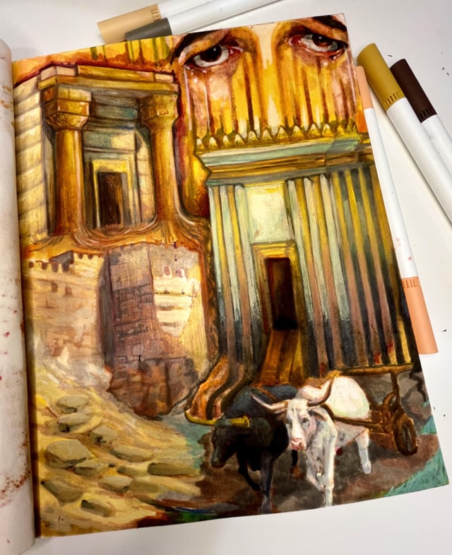 Page 5 of trying to fill up a Jewish sketchbook