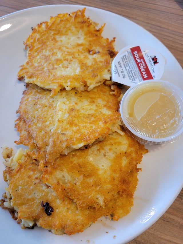 Latkes for breakfast.