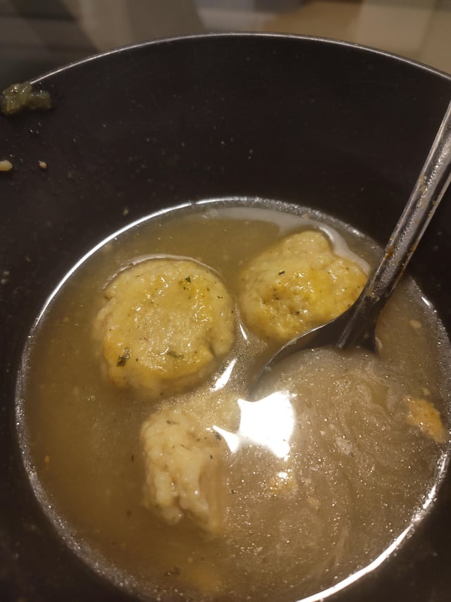 It's snowing outside so I have soup 