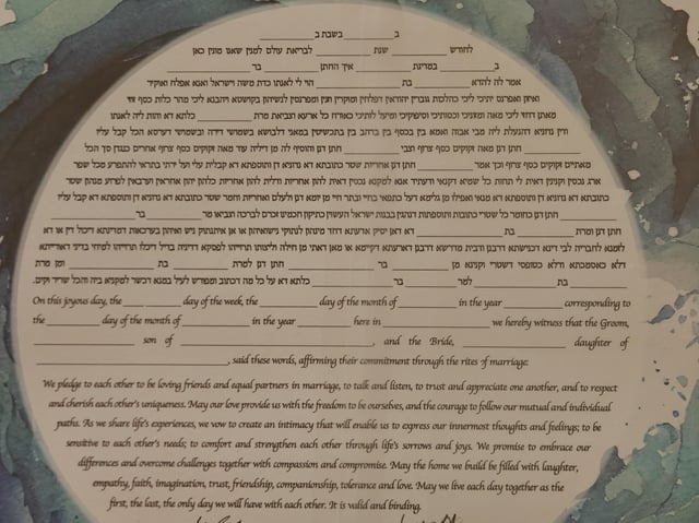 Wedding Ketubah Content Question