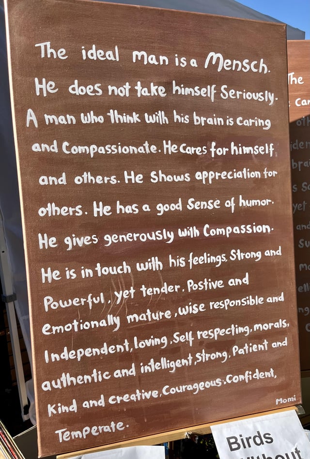 The ideal man is a mensch.