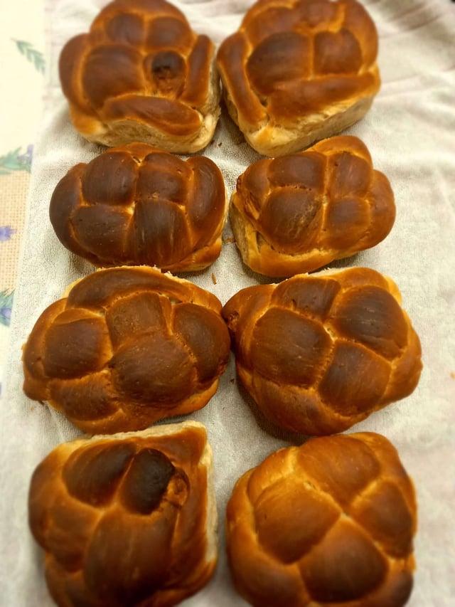 First batch of round challah for Rosh Hashana is done!