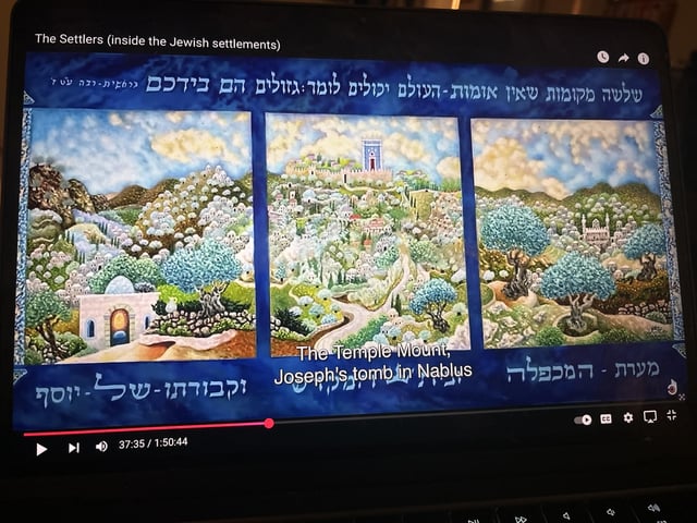Please help me identify this amazing painting, it shows cave of the patriarchs, Joseph’s tomb, Temple Mount