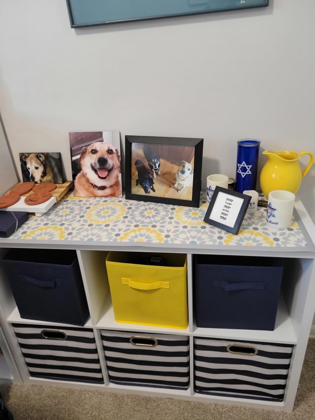 I really like my mom's Memorial set up. In loving memory of our family dogs and my grandma. I took two of those pictures. I'm glad my mom likes them. ❤️