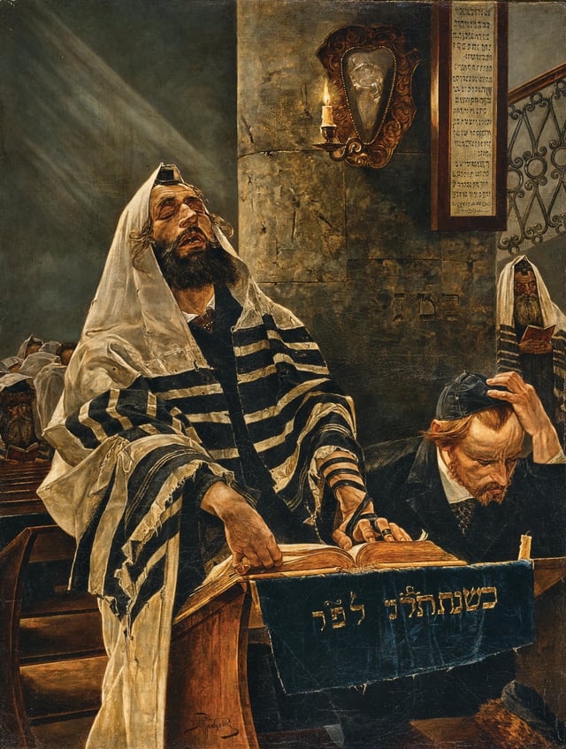 Praying in the Synagogue by Stanisław Grocholski (c.1895)